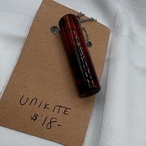 Unikite necklace, natural stone in burnt red black swirls pendant 2” handmade